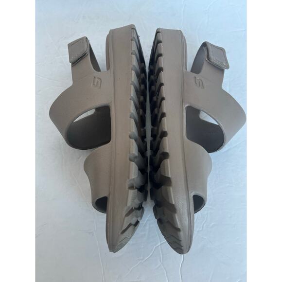 Skechers Taupe Foamies Arch Fit Platform Footsteps Rugged Soles Velcro Closure 9 - Picture 5 of 9